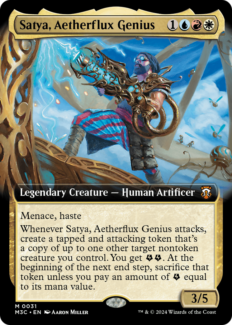 Satya, Aetherflux Genius (Extended Art) [Modern Horizons 3 Commander] | Deep Dive Games St. Marys