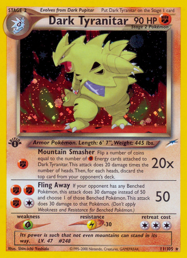 Dark Tyranitar (11/105) [Neo Destiny 1st Edition] | Deep Dive Games St. Marys