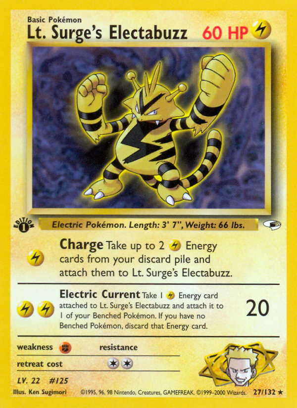 Lt. Surge's Electabuzz (27/132) [Gym Heroes 1st Edition] | Deep Dive Games St. Marys