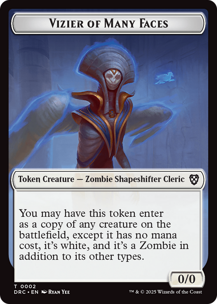 Angel of Sanctions // Vizier of Many Faces Double-Sided Token [Aetherdrift Commander] | Deep Dive Games St. Marys