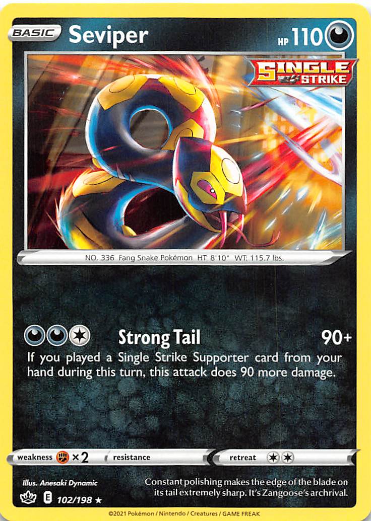 Seviper (102/198) [Sword & Shield: Chilling Reign] | Deep Dive Games St. Marys