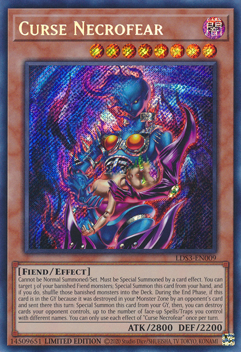 Curse Necrofear [LDS3-EN009] Secret Rare | Deep Dive Games St. Marys