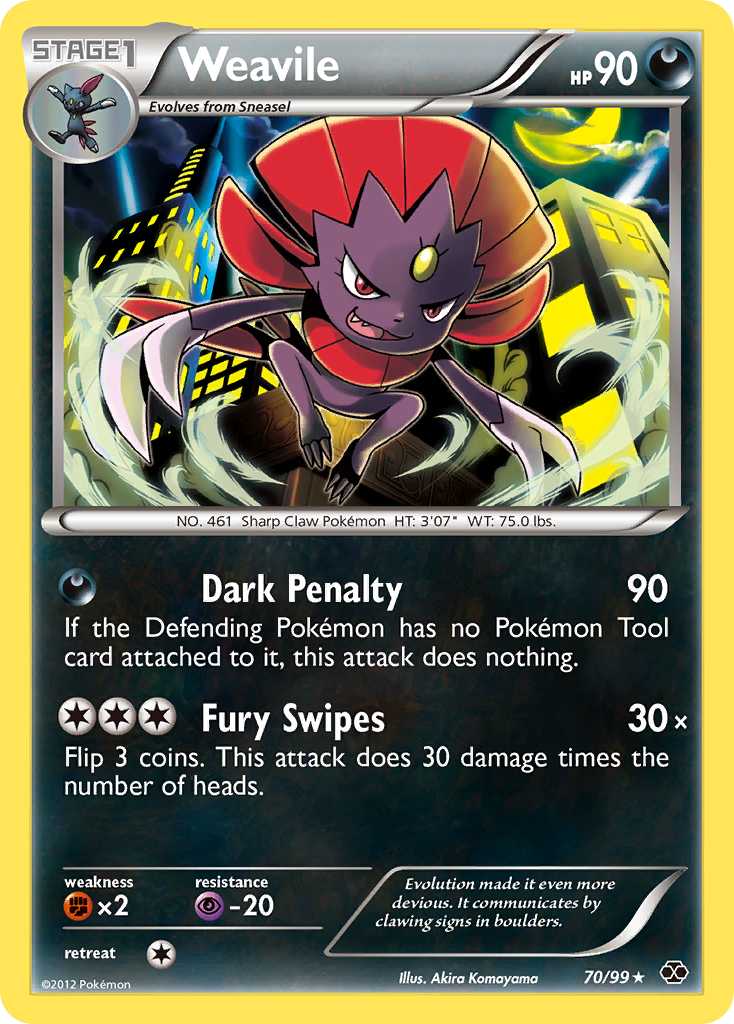 Weavile (70/99) [Black & White: Next Destinies] | Deep Dive Games St. Marys