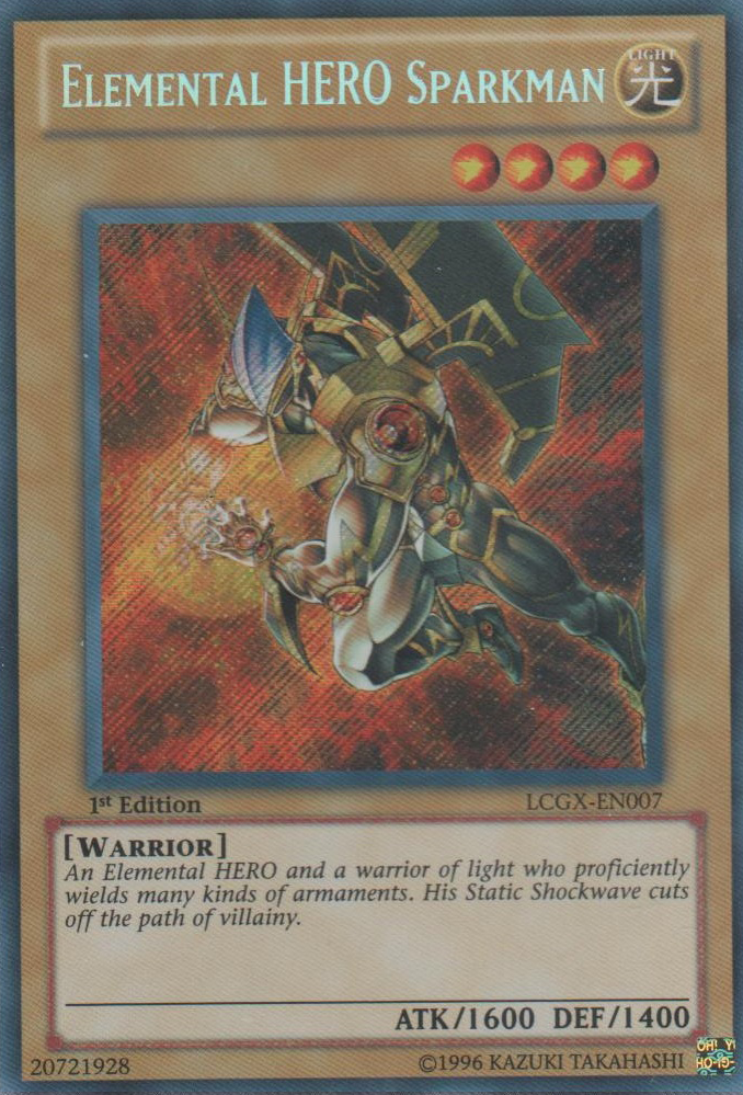 Elemental HERO Sparkman (Alternate Art) [LCGX-EN007] Secret Rare | Deep Dive Games St. Marys