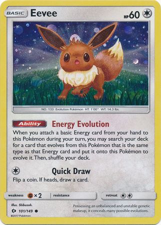 Eevee (101/149) (Cosmos Holo) [Sun & Moon: Base Set] | Deep Dive Games St. Marys