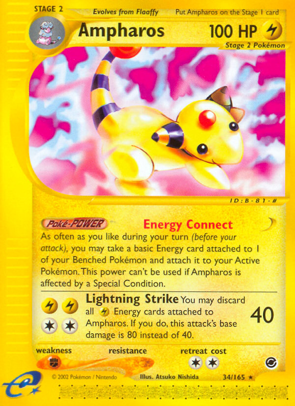 Ampharos (34/165) [Expedition: Base Set] | Deep Dive Games St. Marys