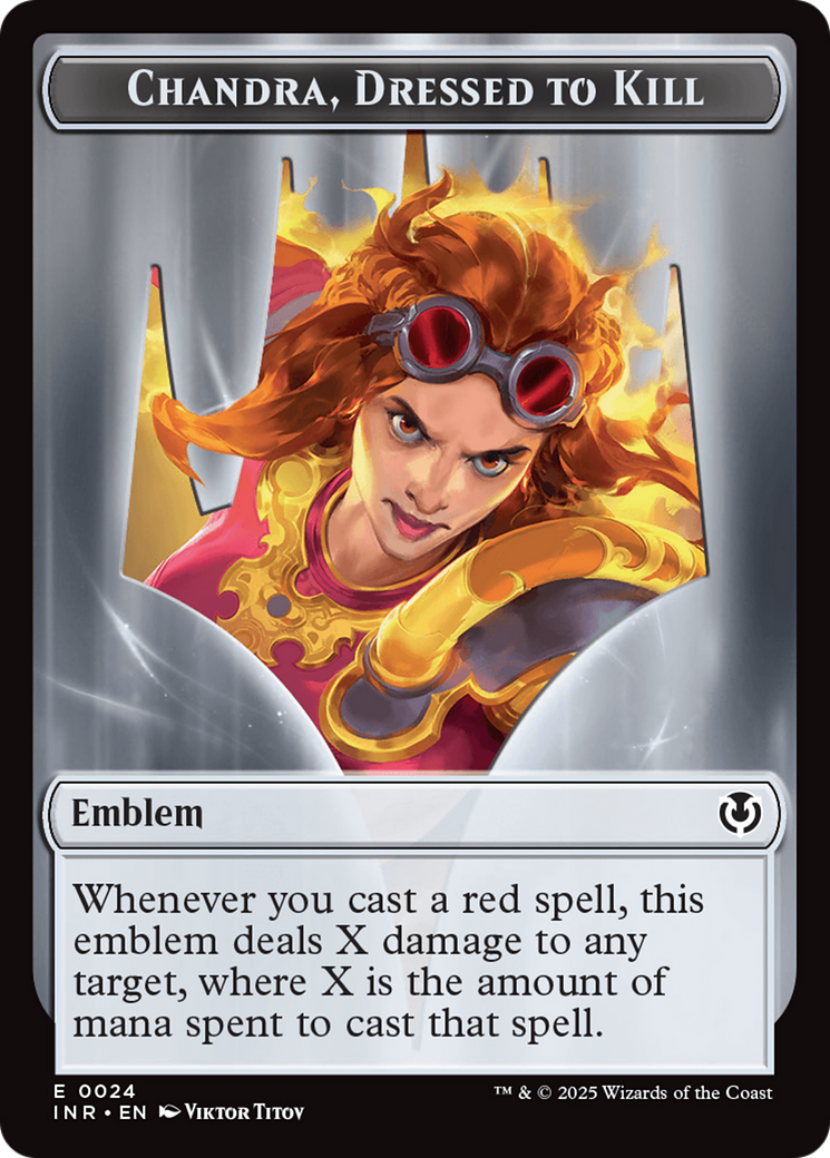 Human (0014) // Emblem - Chandra, Dressed to Kill Double-Sided Token [Innistrad Remastered Tokens] | Deep Dive Games St. Marys