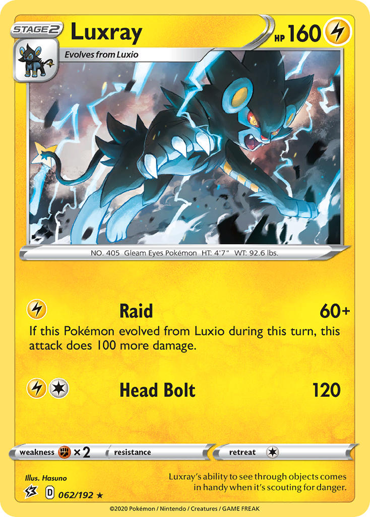 Luxray (062/192) (Theme Deck Exclusive) [Sword & Shield: Rebel Clash] | Deep Dive Games St. Marys