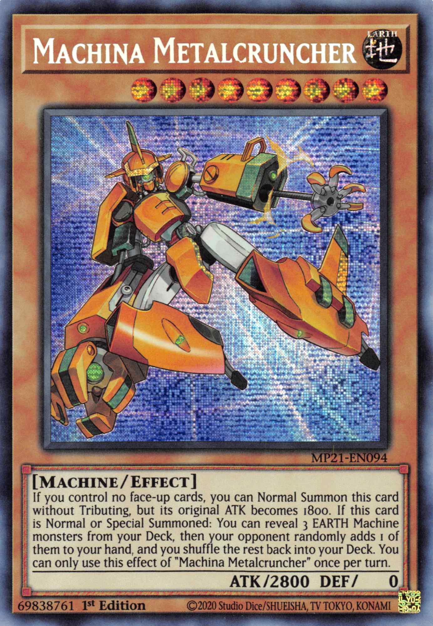 Machina Metalcruncher [MP21-EN094] Prismatic Secret Rare | Deep Dive Games St. Marys