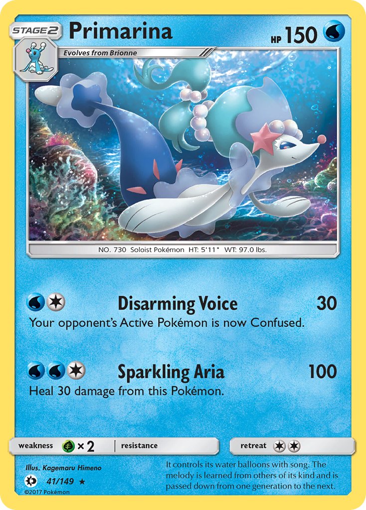 Primarina (41/149) (Theme Deck Exclusive) [Sun & Moon: Base Set] | Deep Dive Games St. Marys