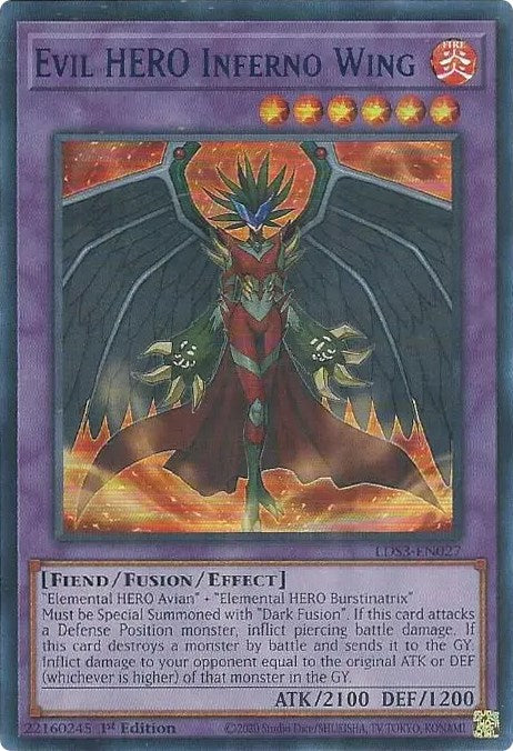 Evil HERO Inferno Wing (Blue) [LDS3-EN027] Ultra Rare | Deep Dive Games St. Marys