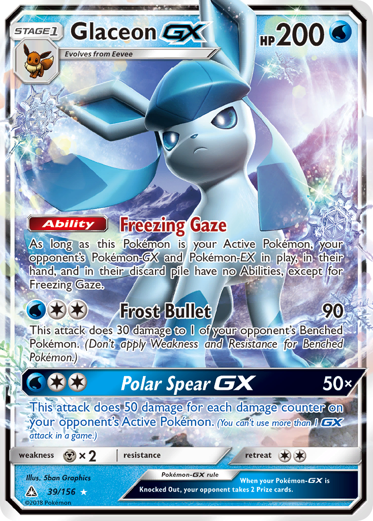 Glaceon GX (39/156) [Sun & Moon: Ultra Prism] | Deep Dive Games St. Marys