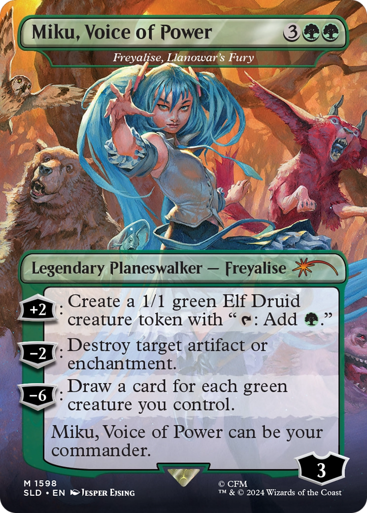 Miku, Voice of Power - Freyalise, Llanowar's Fury [Secret Lair Drop Series] | Deep Dive Games St. Marys