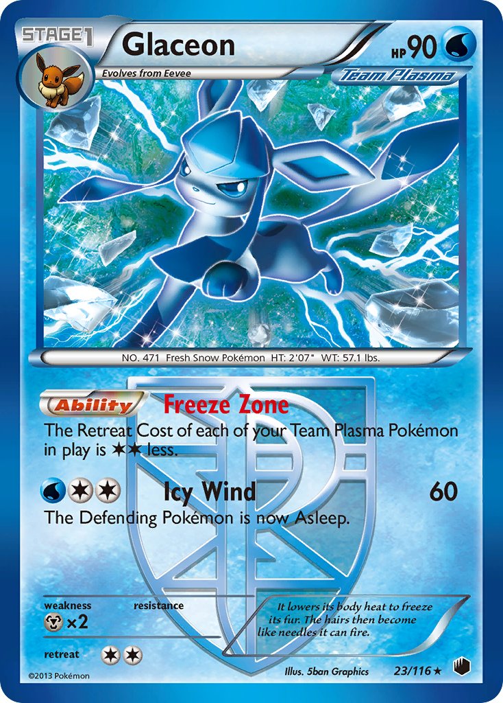 Glaceon (23/116) (Theme Deck Exclusive) [Black & White: Plasma Freeze] | Deep Dive Games St. Marys