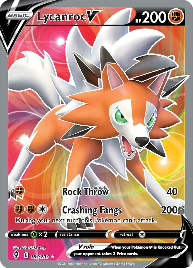 Lycanroc V (187/203) [Sword & Shield: Evolving Skies] | Deep Dive Games St. Marys