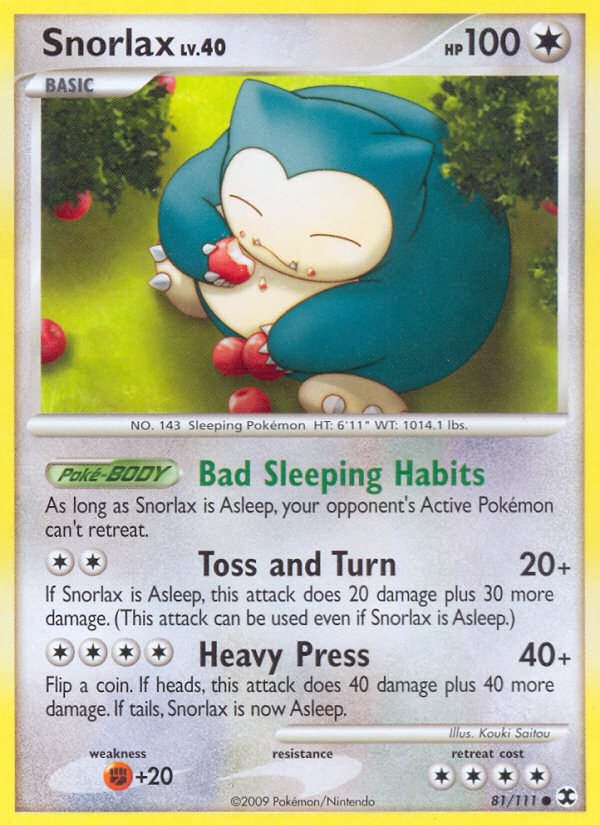 Snorlax (81/111) [Platinum: Rising Rivals] | Deep Dive Games St. Marys