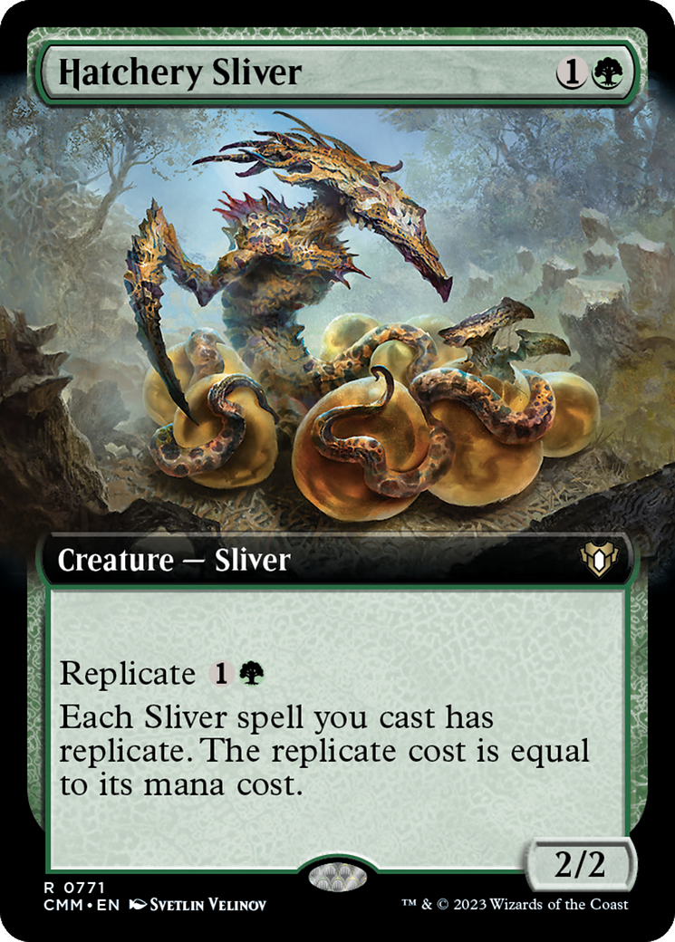 Hatchery Sliver (Extended Art) [Commander Masters] | Deep Dive Games St. Marys