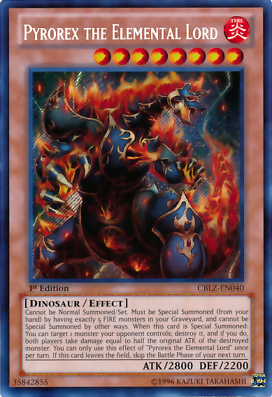 Pyrorex the Elemental Lord [CBLZ-EN040] Secret Rare | Deep Dive Games St. Marys