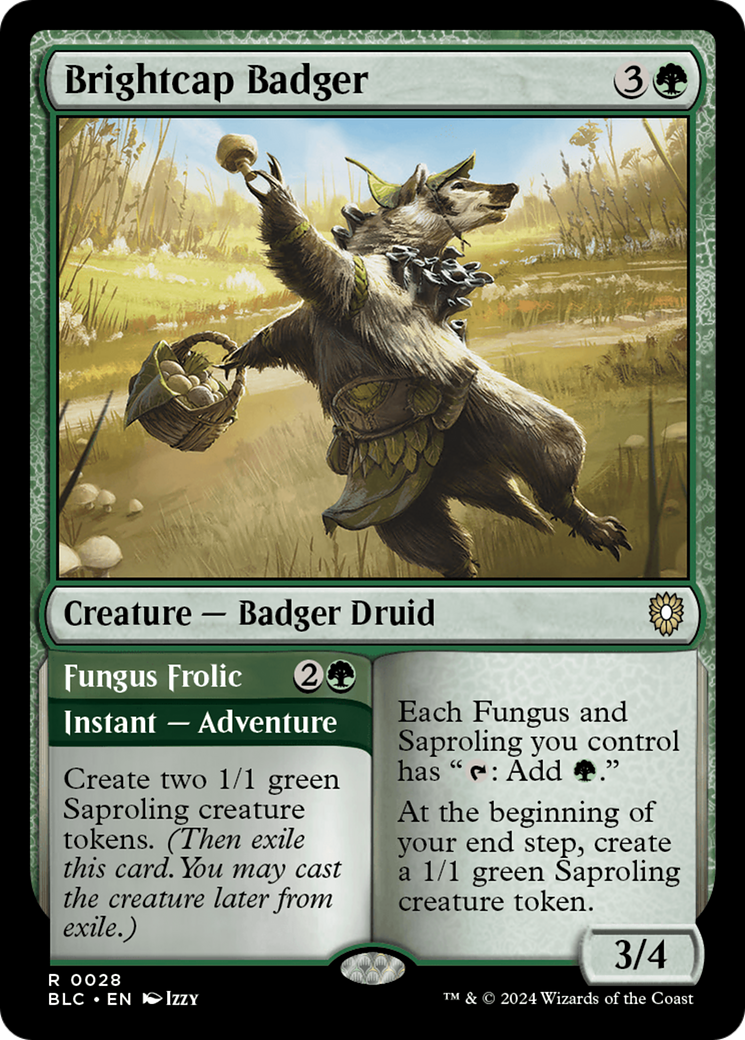 Brightcap Badger // Fungus Frolic [Bloomburrow Commander] | Deep Dive Games St. Marys