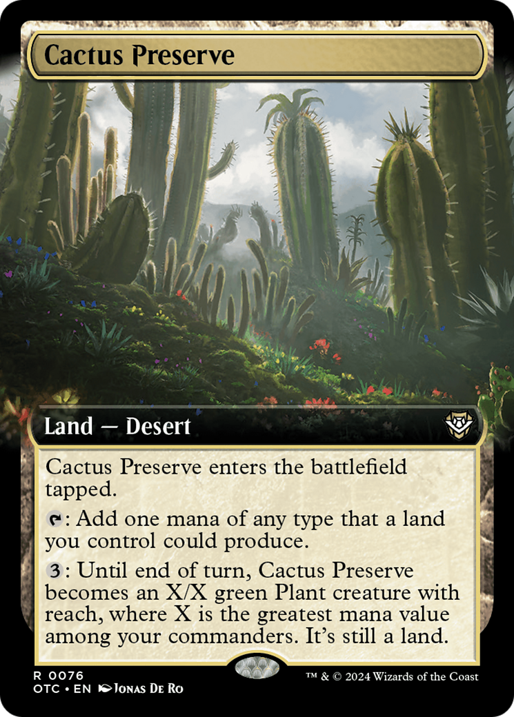 Cactus Preserve (Extended Art) [Outlaws of Thunder Junction Commander] | Deep Dive Games St. Marys