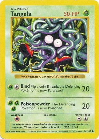 Tangela (66/102) [Base Set Shadowless Unlimited] | Deep Dive Games St. Marys