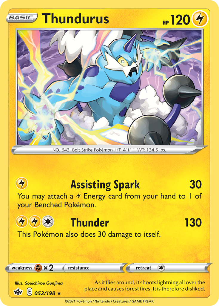 Thundurus (052/198) (Theme Deck Exclusive) [Sword & Shield: Chilling Reign] | Deep Dive Games St. Marys