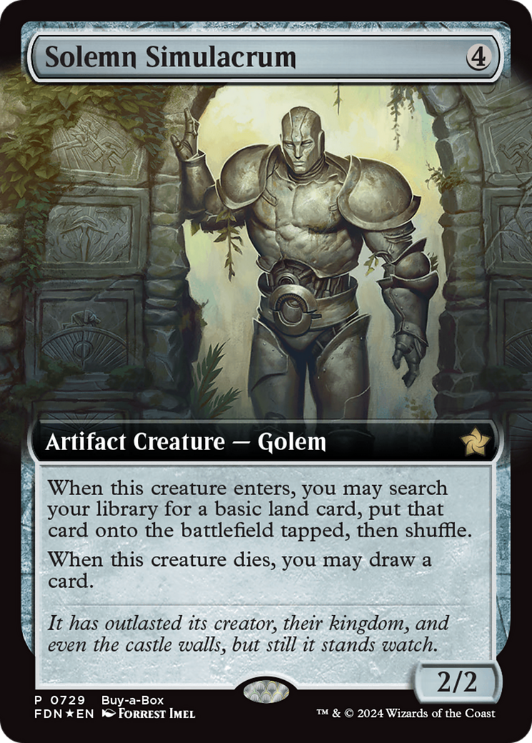 Solemn Simulacrum (Extended Art) (Buy-A-Box) [Foundations Promos] | Deep Dive Games St. Marys