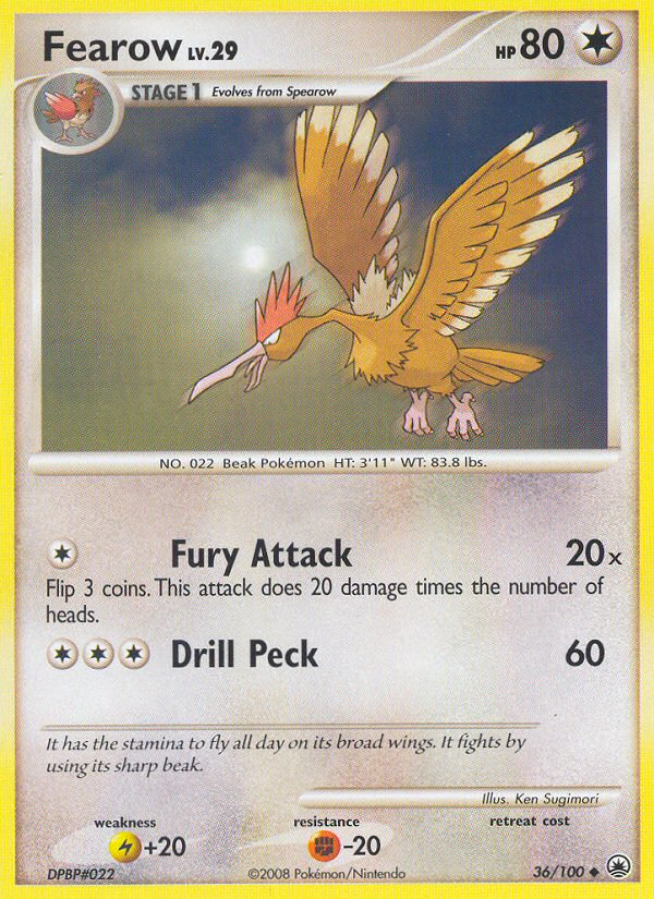 Fearow (36/100) [Diamond & Pearl: Majestic Dawn] | Deep Dive Games St. Marys