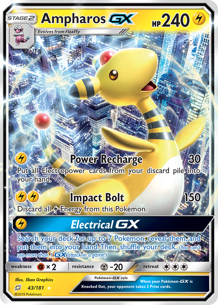 Ampharos GX (43/181) [Sun & Moon: Team Up] | Deep Dive Games St. Marys