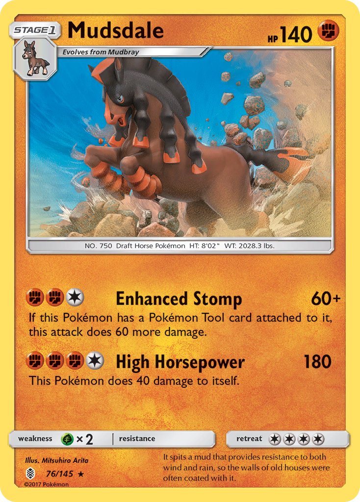 Mudsdale (76/145) (Prerelease Kit Exclusive) (Theme Deck Exclusive) [Sun & Moon: Guardians Rising] | Deep Dive Games St. Marys