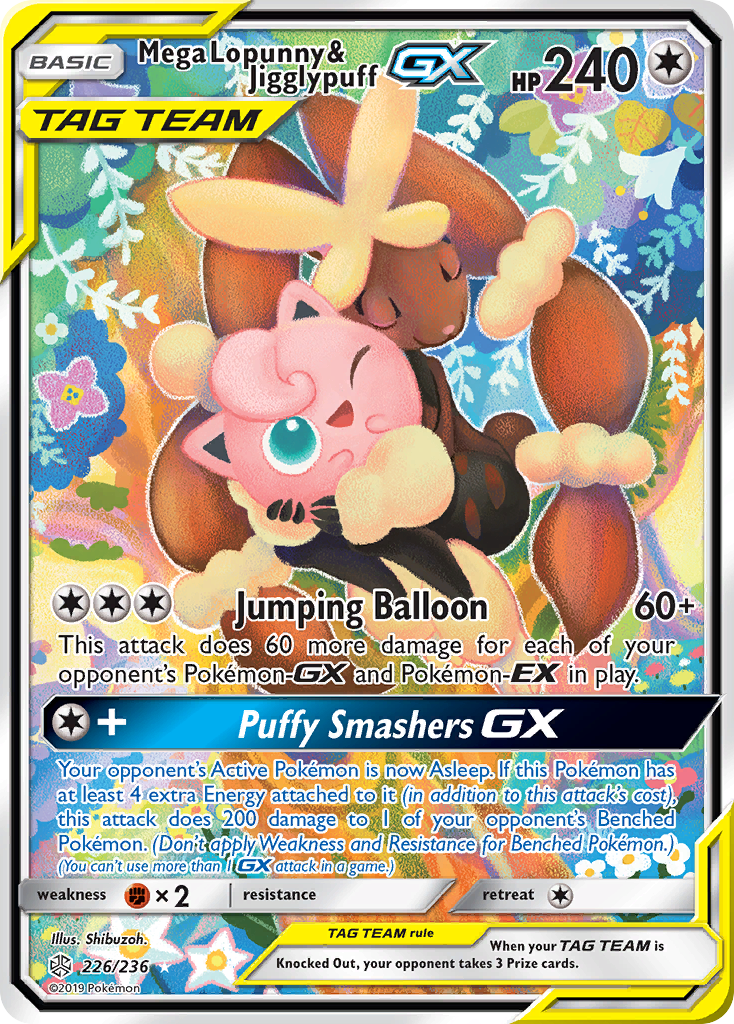 Mega Lopunny & Jigglypuff GX (226/236) [Sun & Moon: Cosmic Eclipse] | Deep Dive Games St. Marys