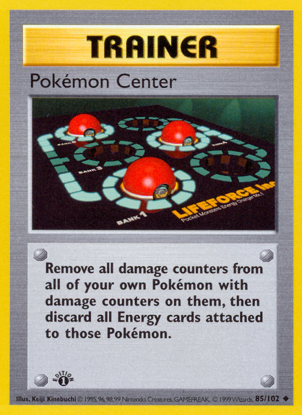 Pokemon Center (85/102) (Shadowless) [Base Set 1st Edition] | Deep Dive Games St. Marys