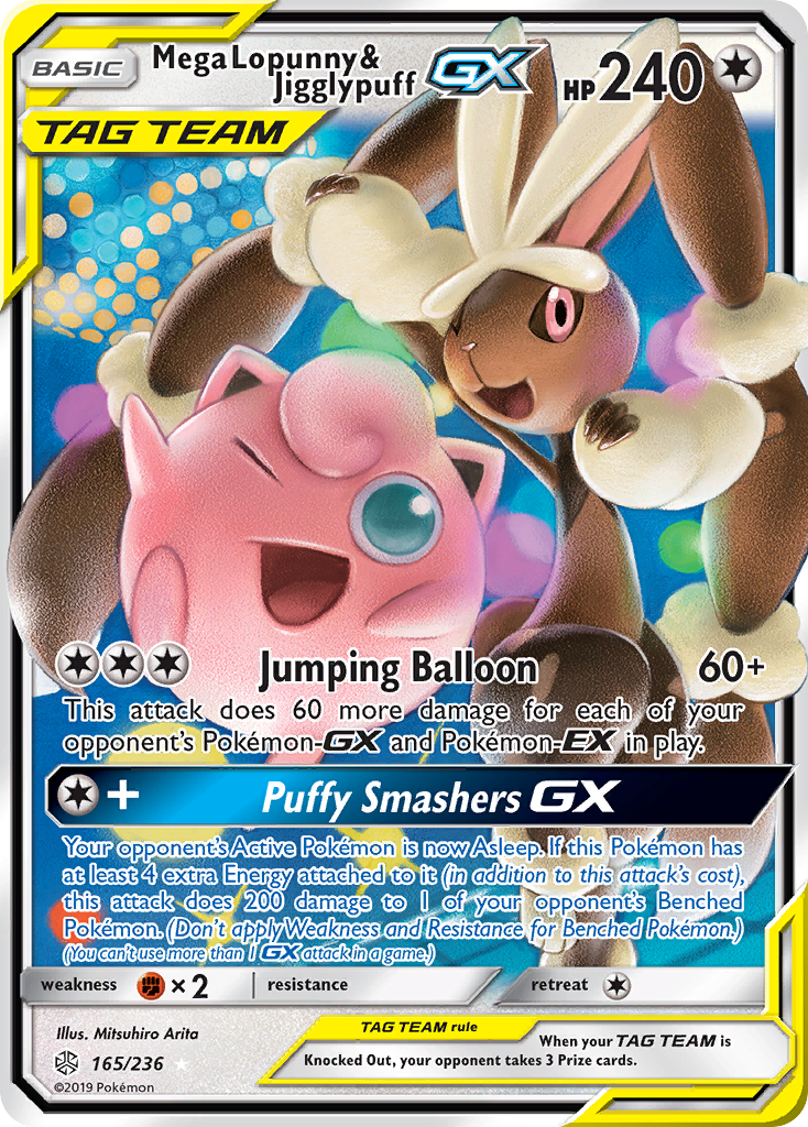 Mega Lopunny & Jigglypuff GX (165/236) [Sun & Moon: Cosmic Eclipse] | Deep Dive Games St. Marys