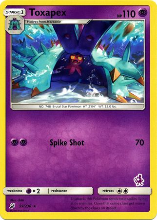 Toxapex (97/236) (Mewtwo Deck) [Battle Academy 2020] | Deep Dive Games St. Marys