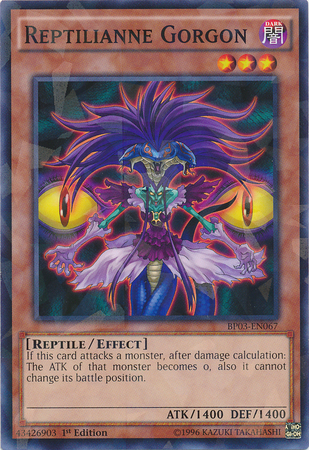 Reptilianne Gorgon [BP03-EN067] Shatterfoil Rare | Deep Dive Games St. Marys