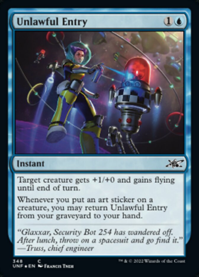 Unlawful Entry (Galaxy Foil) [Unfinity] | Deep Dive Games St. Marys