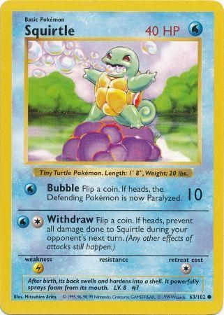 Squirtle (63/102) [Base Set Shadowless Unlimited] | Deep Dive Games St. Marys