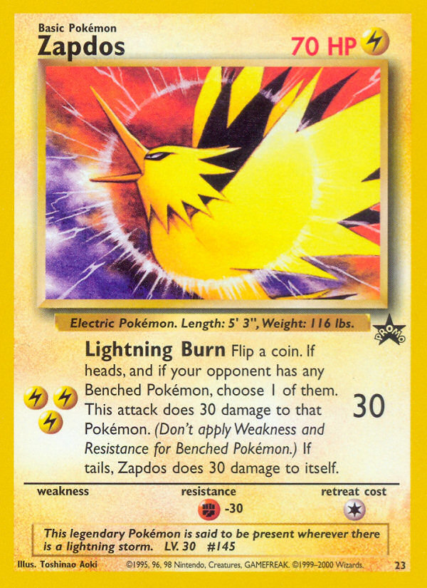 Zapdos (23) [Wizards of the Coast: Black Star Promos] | Deep Dive Games St. Marys