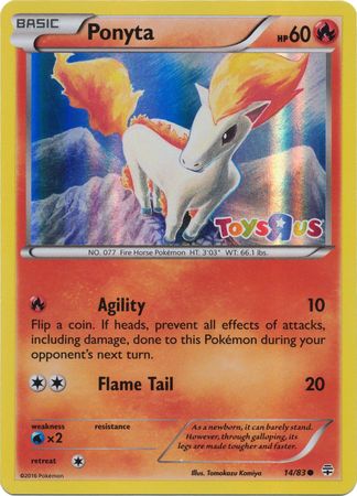 Ponyta (14/83) (Toys R Us Promo) [XY: Generations] | Deep Dive Games St. Marys