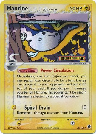 Mantine (20/101) (Delta Species) (Stamped) [EX: Dragon Frontiers] | Deep Dive Games St. Marys