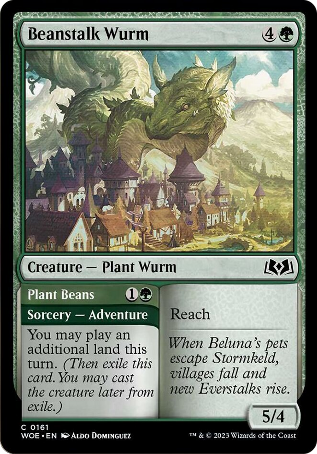 Beanstalk Wurm // Plant Beans [Wilds of Eldraine] | Deep Dive Games St. Marys