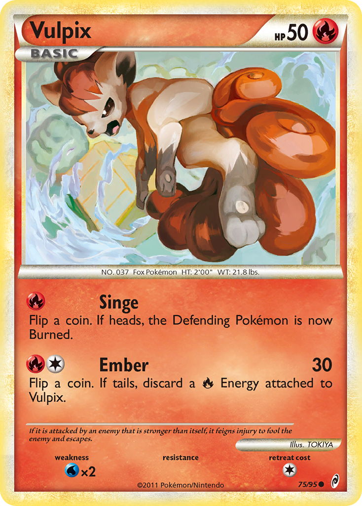 Vulpix (75/95) [HeartGold & SoulSilver: Call of Legends] | Deep Dive Games St. Marys