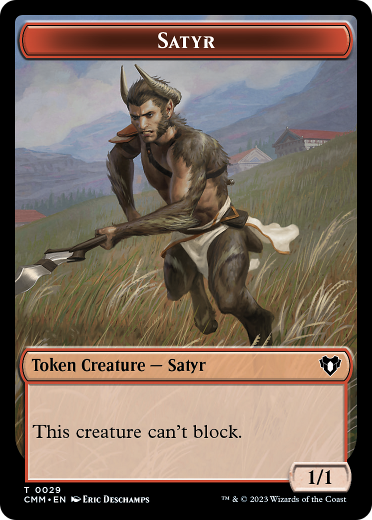 Saproling // Satyr Double-Sided Token [Commander Masters Tokens] | Deep Dive Games St. Marys