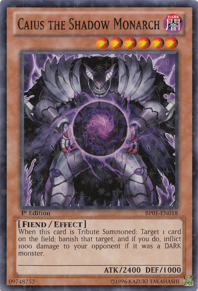 Caius the Shadow Monarch [BP01-EN018] Starfoil Rare | Deep Dive Games St. Marys