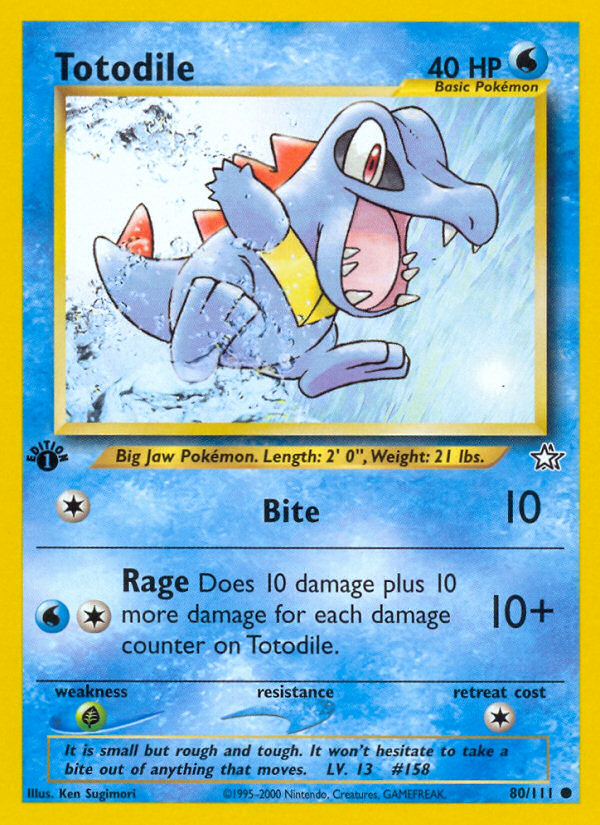 Totodile (80/111) [Neo Genesis 1st Edition] | Deep Dive Games St. Marys