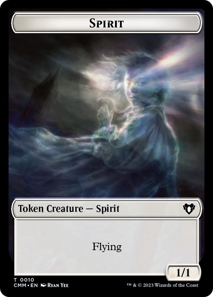 Spirit Token (10) [Commander Masters Tokens] | Deep Dive Games St. Marys