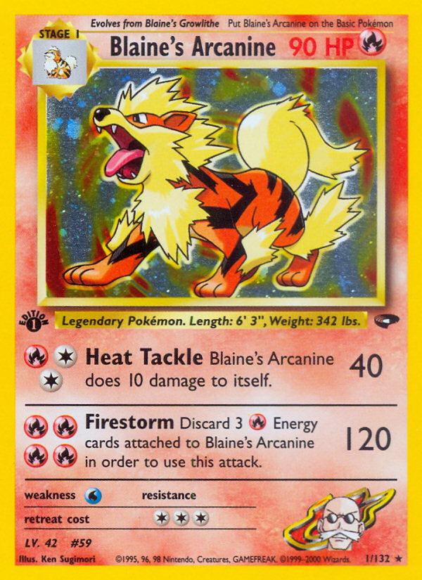 Blaine's Arcanine (1/132) [Gym Challenge 1st Edition] | Deep Dive Games St. Marys