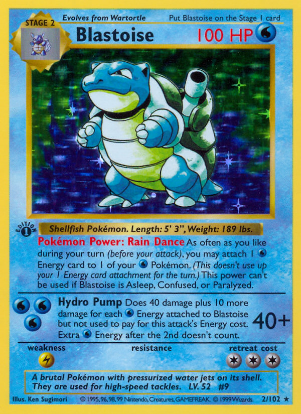 Blastoise (2/102) (Shadowless) [Base Set 1st Edition] | Deep Dive Games St. Marys