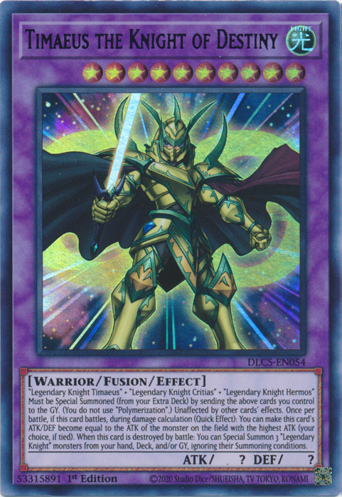 Timaeus the Knight of Destiny (Green) [DLCS-EN054] Ultra Rare | Deep Dive Games St. Marys