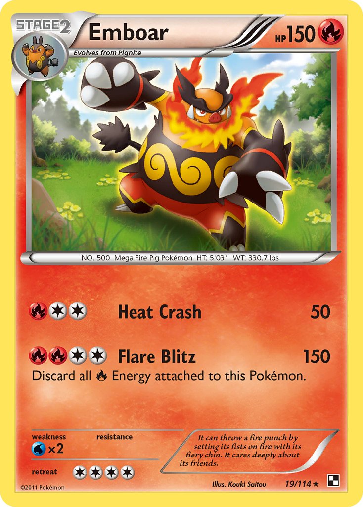 Emboar (19/114) (Theme Deck Exclusive) [Black & White: Base Set] | Deep Dive Games St. Marys